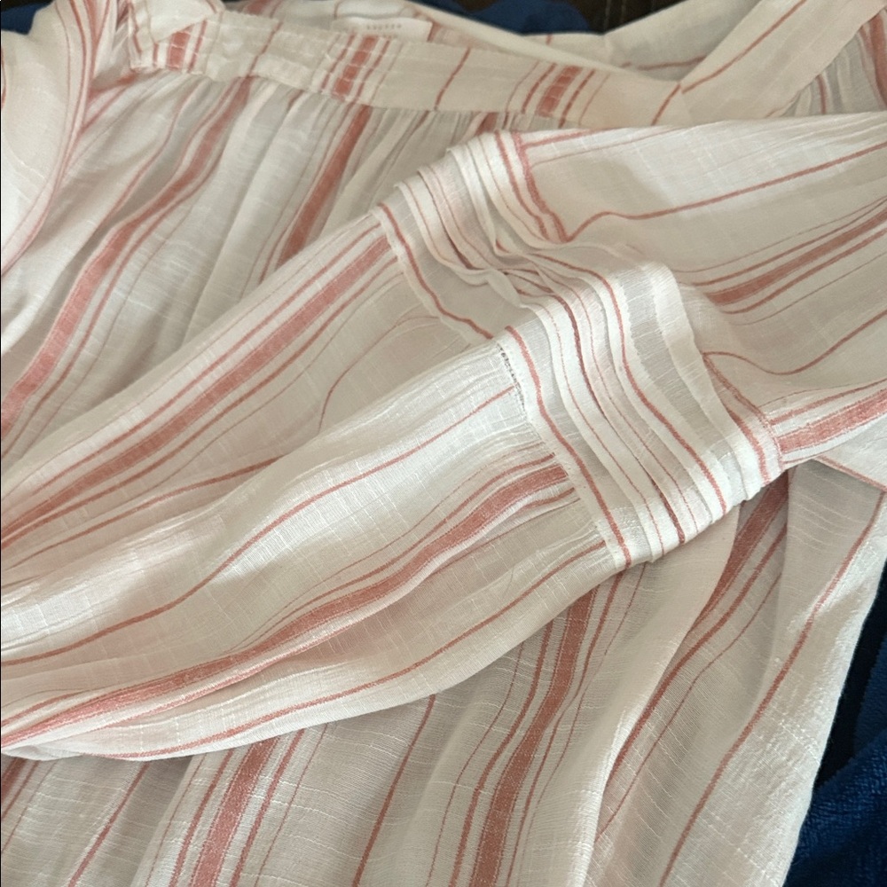 LC Lauren Conrad Striped Square-Neck Blouse | XL | Pink & Cream Boho Top - Picture 11 of 11